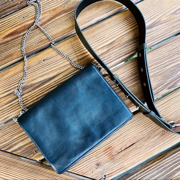 AllSaints Black Zep Box Bag NWOT - Picture 10 of 16